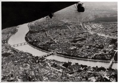 Letecký pohled na Basilej, Švýcarsko, ze Zeppelinu, 1928 1933 od Unbekannt