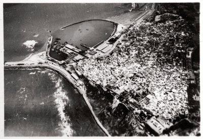 Letecký pohled na Tanger, Maroko, ze Zeppelinu, 1930 1933 od Unbekannt