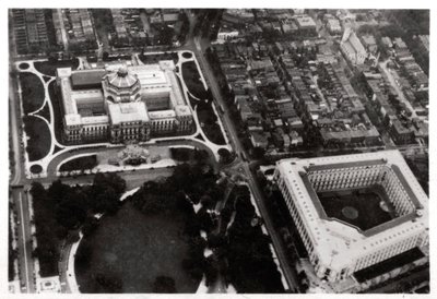 Letecký pohled na Kongresovou knihovnu, Washington DC, USA, ze Zeppelinu, 1928 1933 od Unbekannt