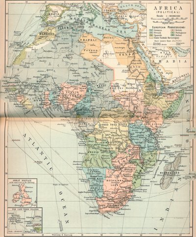 Afrika Politická, c1902, 1903 od Unbekannt