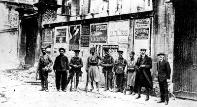 Africký lovec, dva Turcos a tři britští vojáci, Soissons, Francie, první světová válka, 1914 od Unbekannt