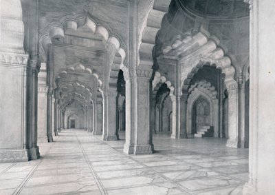 Agra. Interiér Moti Musjid. Perlová mešita, c1910. od Unbekannt