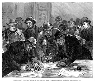 Setkání Svazu zemědělských dělníků na Farringdon Street, Londýn, 1877 od Unbekannt