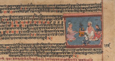 Akrura informuje Nandu a Yashoda: Stránky z rozptýlené Bhagavata Purana..., ca. 1630-50. od Unbekannt