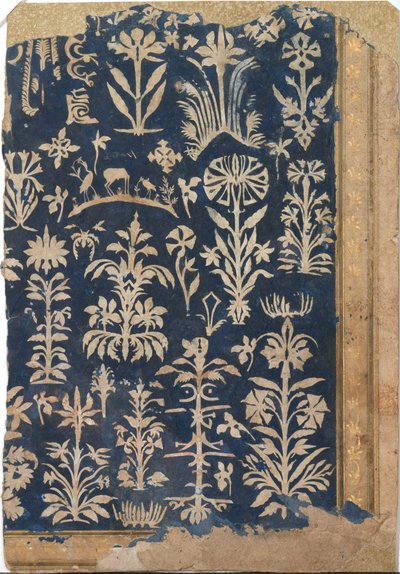 Stránka alba s dekorací z řezaného papíru, ca. 1625-50. od Unbekannt