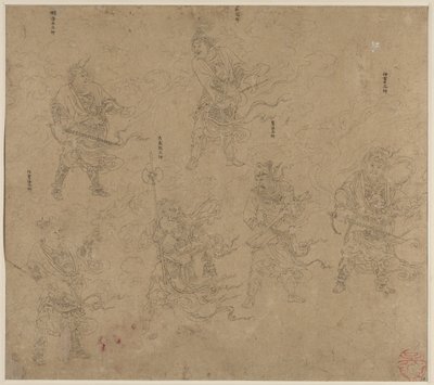 Album taoistických a buddhistických témat: Procesí taoistických božstev: List 13, 1200. od Unbekannt