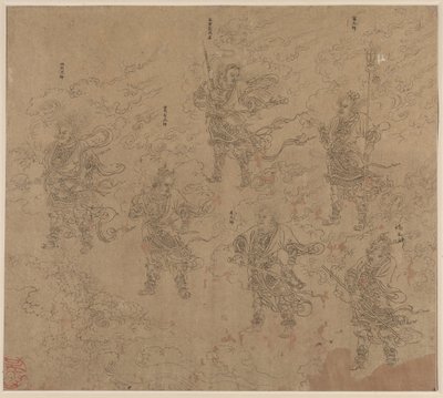 Album taoistických a buddhistických témat: Procesí taoistických božstev: List 16, 1200. od Unbekannt