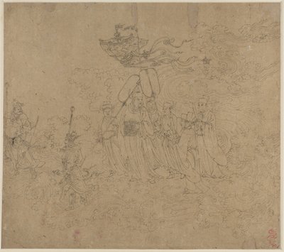 Album taoistických a buddhistických témat: Procesí taoistických božstev: List 6, 1200. od Unbekannt