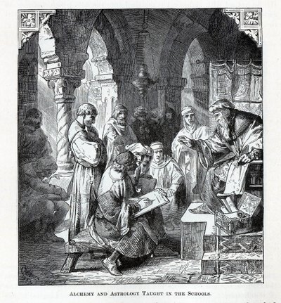 Alchymie a astrologie vyučovaná ve školách, 1882 od Unbekannt