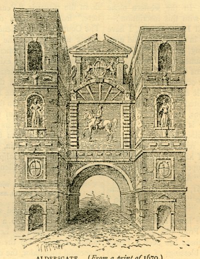 Aldersgate, 1670, c1872. od Unbekannt