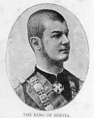Alexandr I., král Srbska (litho) od Unbekannt