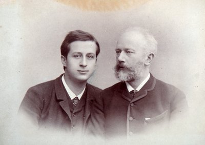 Alexander Siloti, ruský pianista a dirigent, a Peter Čajkovskij, ruský skladatel, 1888 od Unbekannt