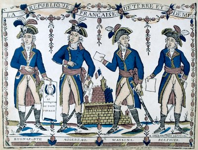 Alegorie Bonaparte, Augereau, Massina, Berphier, Francie, 1789 od Unbekannt