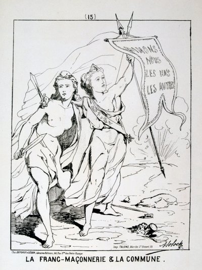 Alegorie svobodného zednářství a komuny, Pařížská komuna, 1871. od Unbekannt