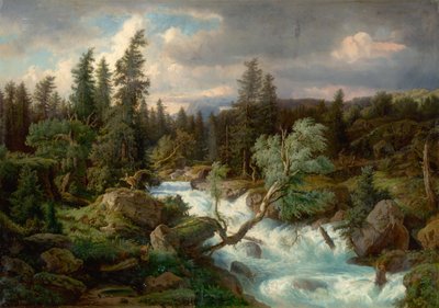 Alpská bystřina od Unbekannt