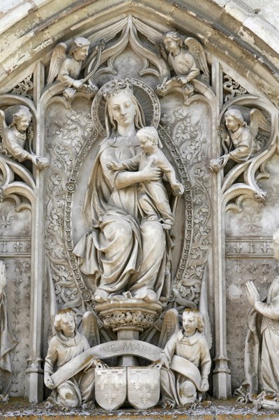 Amboise Castle Chapel Tympanum : Panna a dítě, Amboise, Francie od Unbekannt
