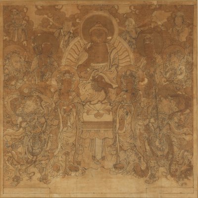 Shromáždění Amitábhy Buddhy v Západním ráji, konec 18.-začátek 19. století. od Unbekannt