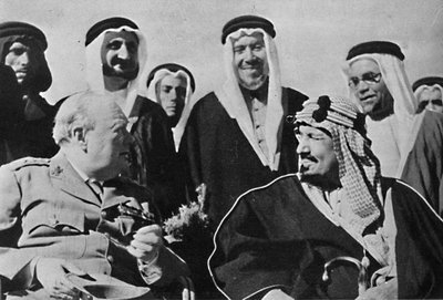 Mezi dalšími vládci Středního východu, král Ibn Saud, Saúdské Arábie, 1945 od Unbekannt