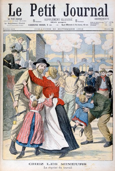 Mezi horníky obnovení práce, 1902 od Unbekannt