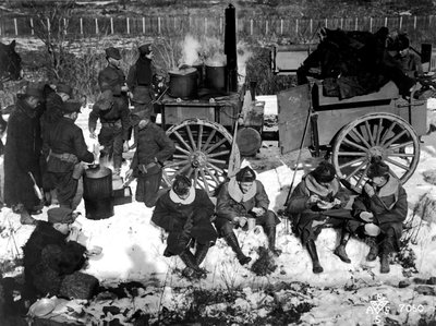 Americký pěchotní tábor na Sibiři v Rusku, prosinec 1918. od Unbekannt