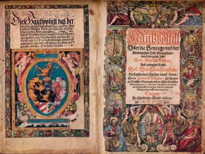An Early Autograph Album: A Hauspostill z děl Martina Luthera, c1550 od Unbekannt