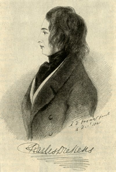 Early Dickens Portrait, 1841, 1910. od Unbekannt