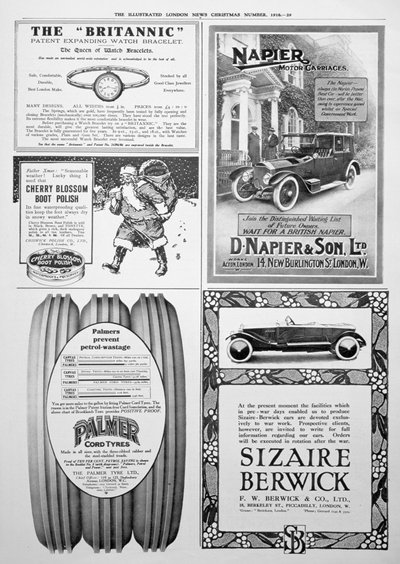 Reklamní stránka v Illustrated London News, Vánoce, 1916 od Unbekannt