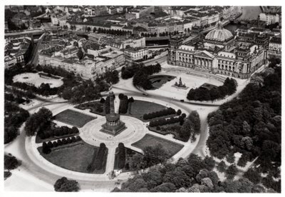 Letecký pohled na Konigsplatz, Mnichov, Německo, ze Zeppelinu, c1931 1933 od Unbekannt