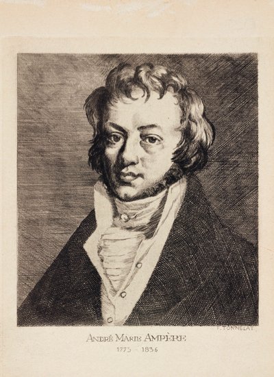 Andre-Marie Ampere, francouzský fyzik a matematik, c 1820 od Unbekannt