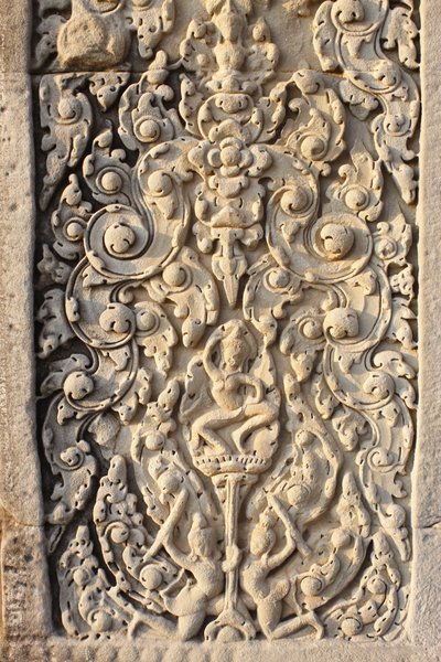 Angkor Wat, vyřezávané detaily na WallFlowers, Siem Reap, Kambodža od Unbekannt