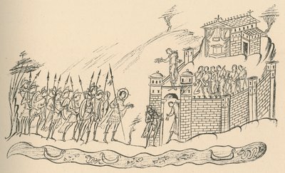 Anglosaští válečníci se blíží k pevnosti, 1908 od Unbekannt