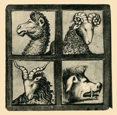Hlavy zvířat, začátek 15. století, 1943. od Unbekannt