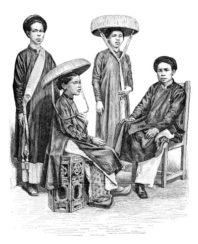Náčelníci a ženy Annamese, Vietnam, 1895 od Unbekannt