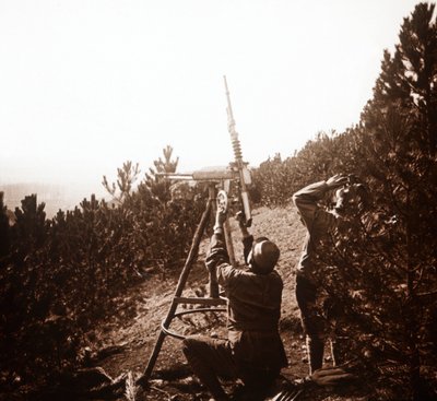 Protiletadlový kulomet, Alace, Francie, c1914-c1918 od Unbekannt