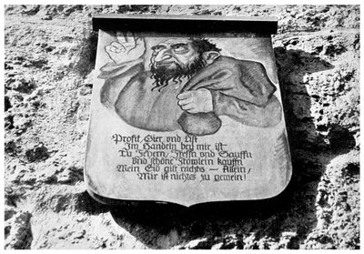 Antisemitismus: středověký nápis na městské zdi, Rothenburg, Německo, 1956 od Unbekannt