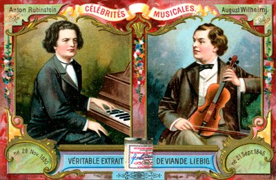 Anton Rubinstein a August Wilhelmj, c1900 od Unbekannt
