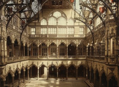 Antverpy (Anvers). Vnitřní pohled na burzu. Kolem roku 1900. Fotografie Photoglob / Curych od Unbekannt