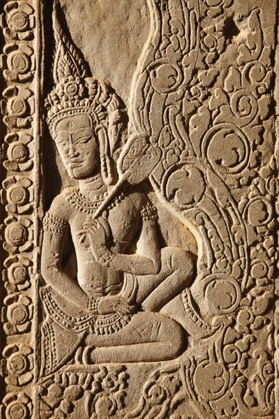 Apsara Dancer Carving v Angkor Wat, Siem Reap, Kambodža od Unbekannt