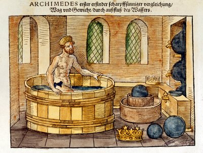 Archimedes ve své koupeli, 1547 od Unbekannt