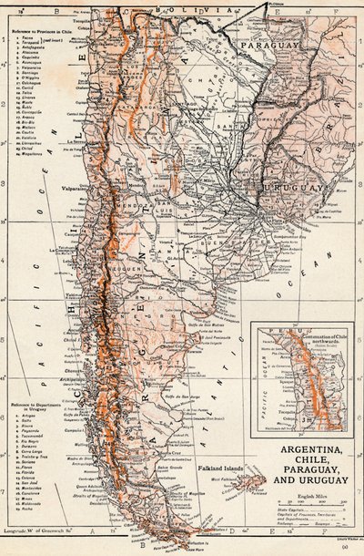 Argentina, Chile, Paraguay a Uruguay od Unbekannt