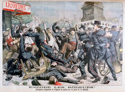 Ozbrojení zločinci bojující s policií, Place de la Bastille, Paříž, 1904 od Unbekannt