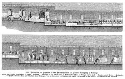 Armor Companys prasečí jatka, Chicago, Illinois, USA, 1895 od Unbekannt