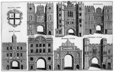 Zbraně a brány londýnské City, c1650 19. století od Unbekannt
