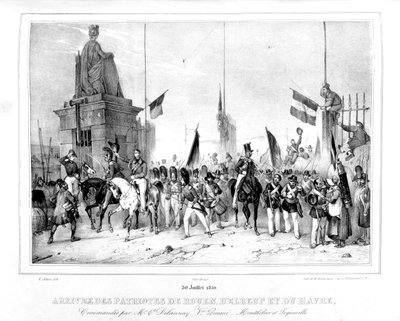 Příjezd patriotů z Rouen, Elbeut a Le Havre, Paříž, 30. července 1830 od Unbekannt