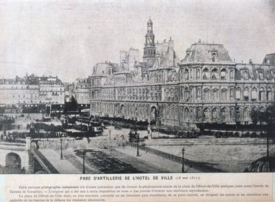 Dělostřelecká díla seřazená před hotelem de Ville, Paříž, 16. května 1871 od Unbekannt