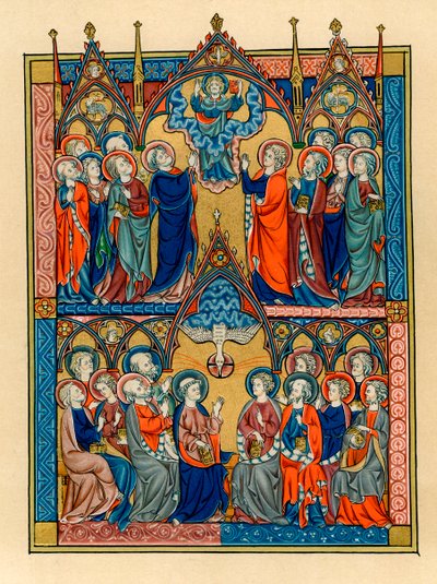 Nanebevstoupení a Letnice, 1290-1300 od Unbekannt