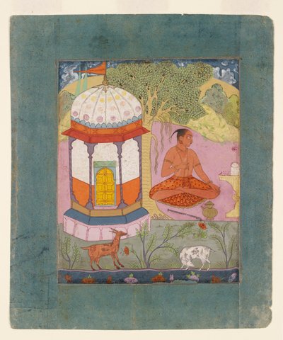 Asketický v krajině, ilustrující hudební režim Bangali Ragini, c1675 od Unbekannt