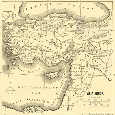 Malá Asie – mapa, 1890. od Unbekannt