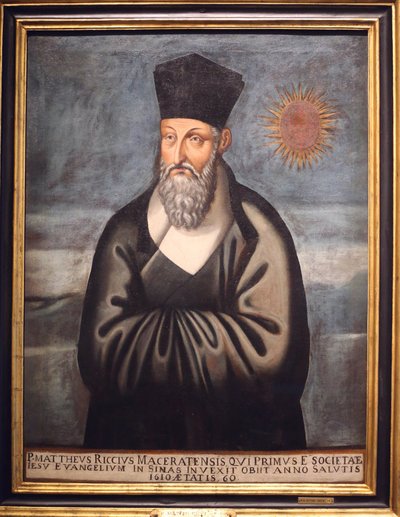 Muzeum asijských civilizací. Křesťanství v Asii: Posvátné umění a vizuální nádhera. Portrét Mattea Ricciho (italského jezuity, který většinu svého života přinášel Christiantly do Číny). Emmanuele Pereira (Ty Wenhui od Unbekannt
