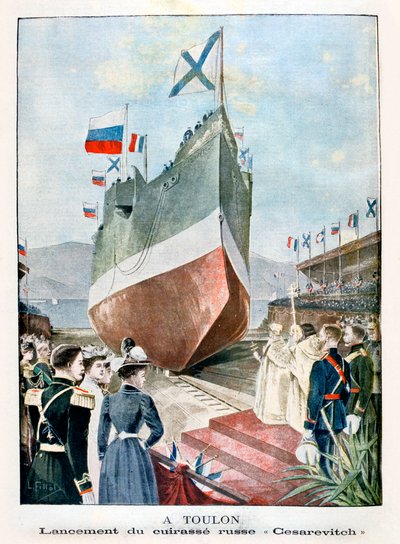 V Toulonu, start ruské bitevní lodi Cesarevitch, 1901 od Unbekannt